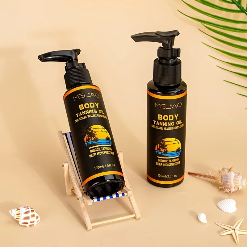 MELAO Tanning Oil Tanned Intensifier Get a Faster, Darker Sun Tan From Packed with Ultra Moisturizing Oils to Keep Skin Hydrated